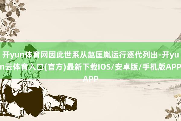 开yun体育网因此世系从赵匡胤运行逐代列出-开yun云体育入口(官方)最新下载IOS/安卓版/手机版APP