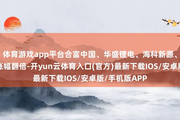 体育游戏app平台合富中国、华盛锂电、海科新源、天空股份4股涨幅翻倍-开yun云体育入口(官方)最新下载IOS/安卓版/手机版APP